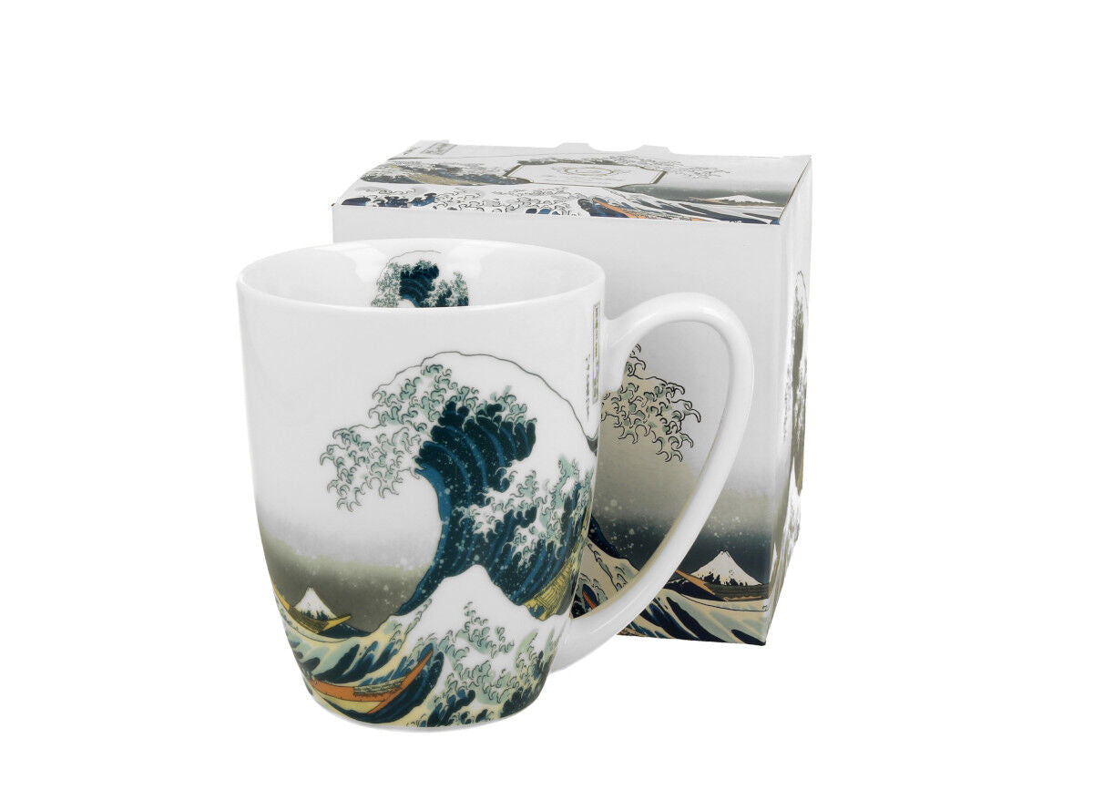 10er SET DUO ART GALLERY Klassischer Becher 350 ml GREAT WAVE New Bone China Porzellan – Bild 2