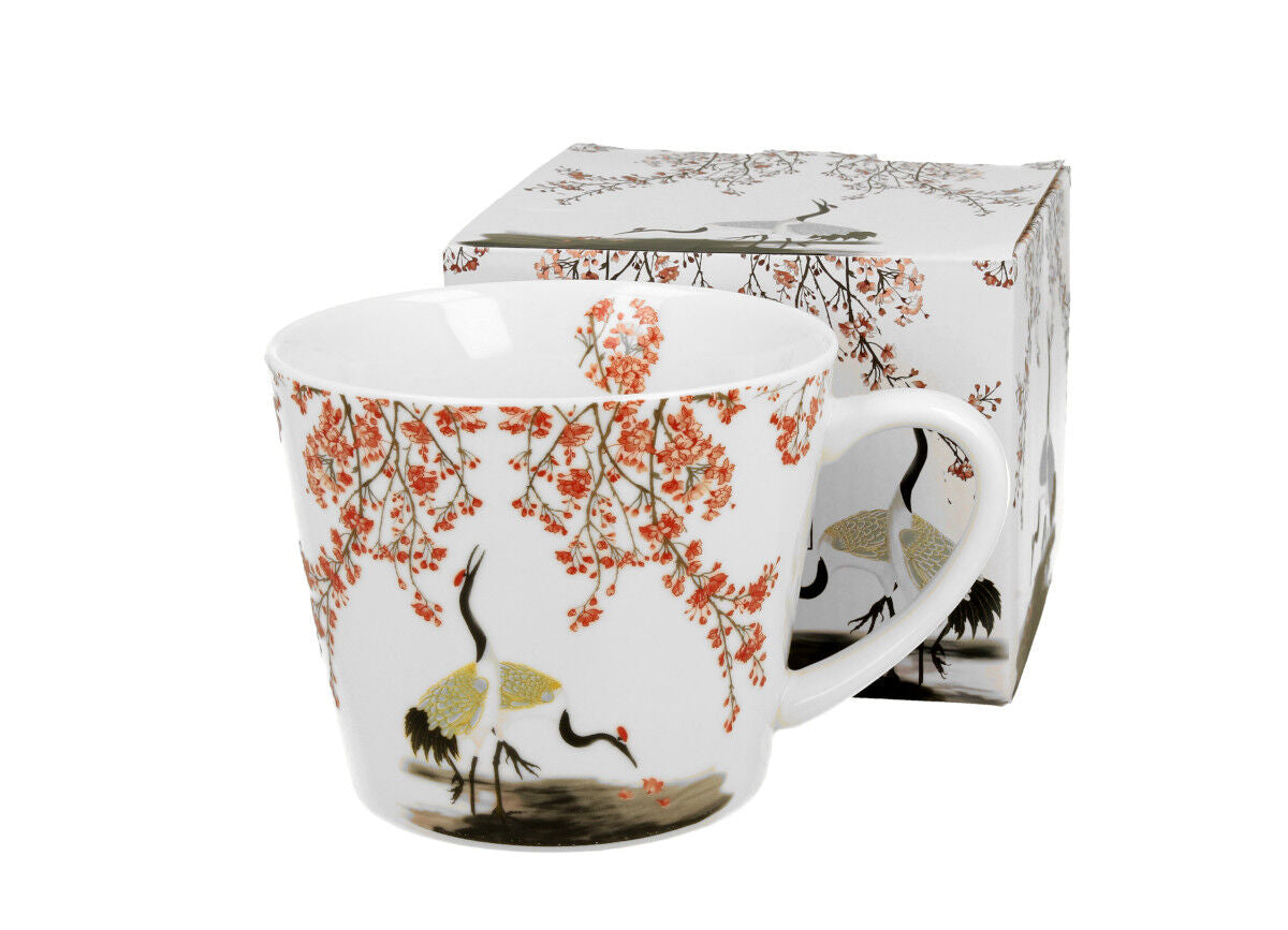 10er SET DUO ART GALLERY Gerader Becher 610 ml SAKURA & CRANES New Bone China Porzellan – Bild 3
