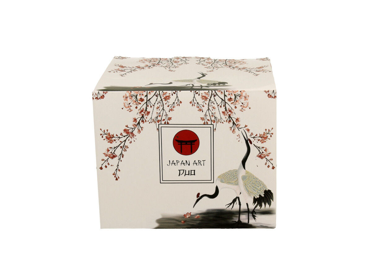 DUO ART GALLERY Gerader Becher 610 ml SAKURA & CRANES New Bone China Porzellan – Bild 3