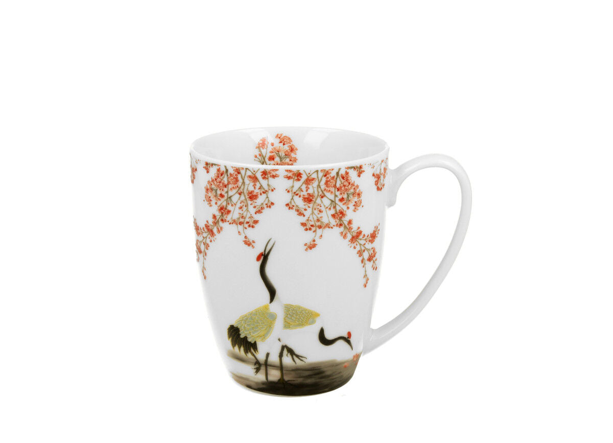 DUO ART GALLERY Klassischer Becher 350 ml SAKURA & CRANES New Bone China Porzellan – Bild 2