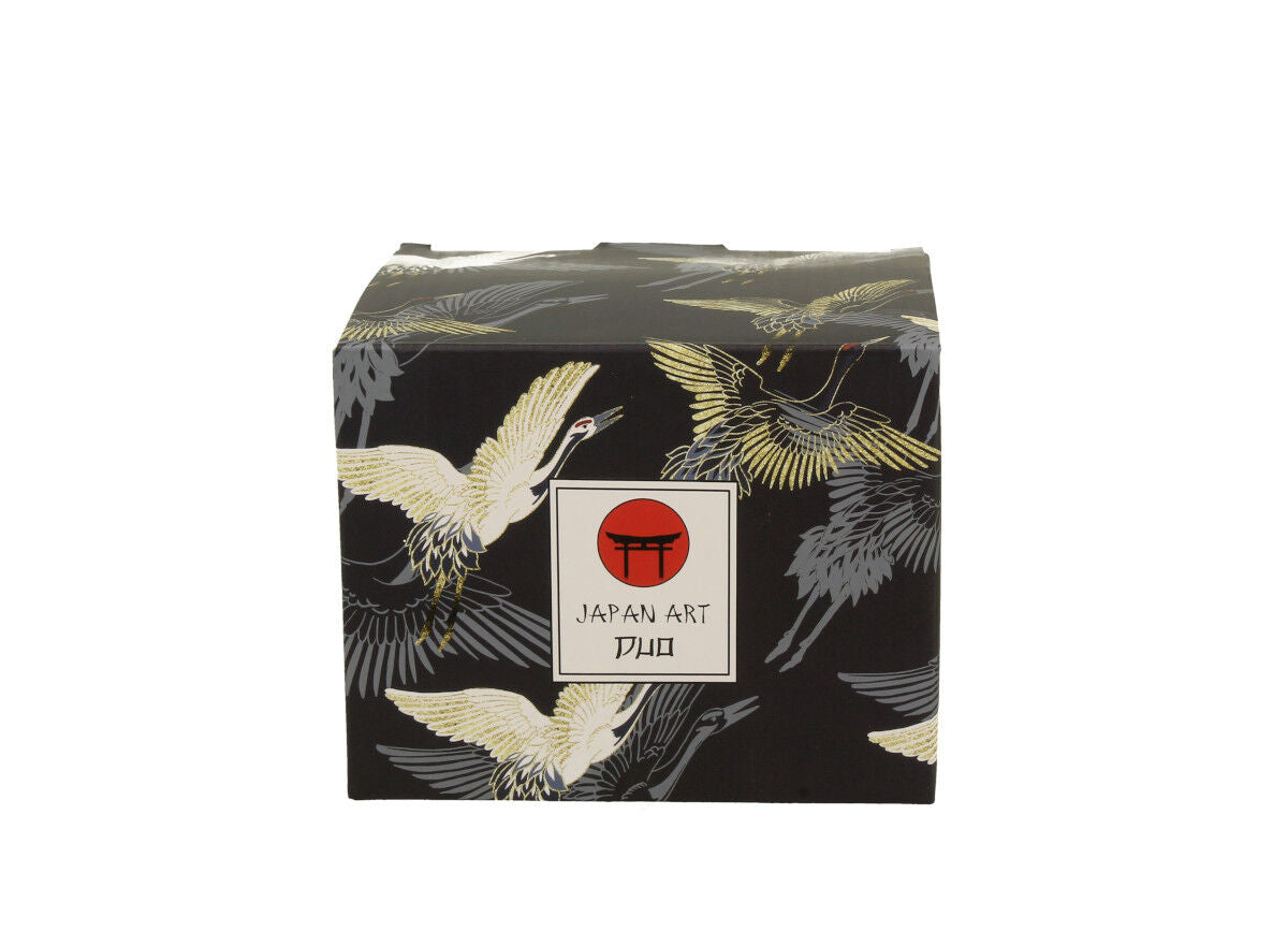 DUO ART GALLERY Fassbecher 430 ml CRANES AT NIGHT New Bone China Porzellan – Bild 3