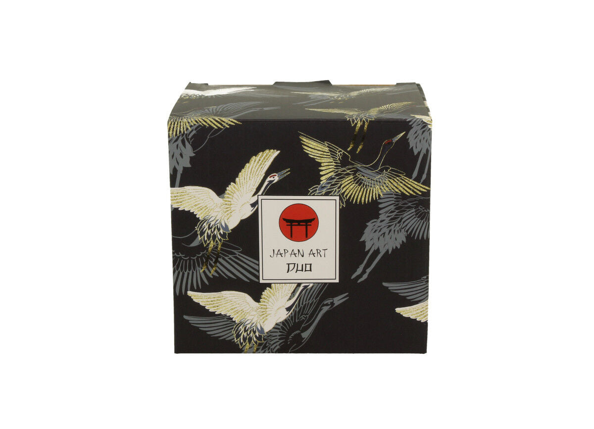 DUO ART GALLERY Fassbecher 430 ml CRANES AT NIGHT mit Teesieb, New Bone China Porzellan – Bild 4