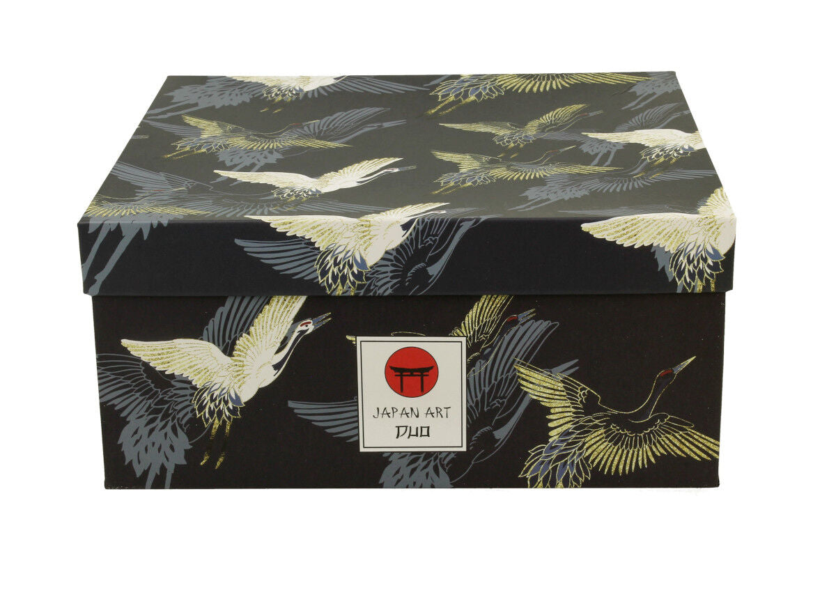 DUO ART GALLERY 2er-Set Tassen 280 ml CRANES AT NIGHT mit Untertassen, New Bone China Porzellan – Bild 5