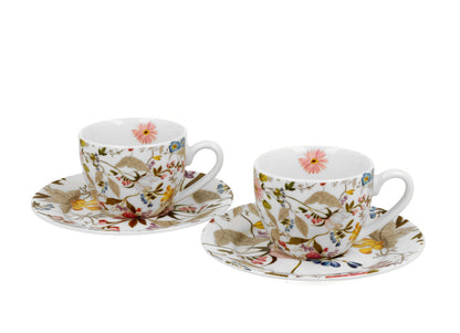 DUO ART GALLERY 2er-Set Espressotassen 90 ml WHITE mit Untertassen, New Bone China Porzellan – Bild 2