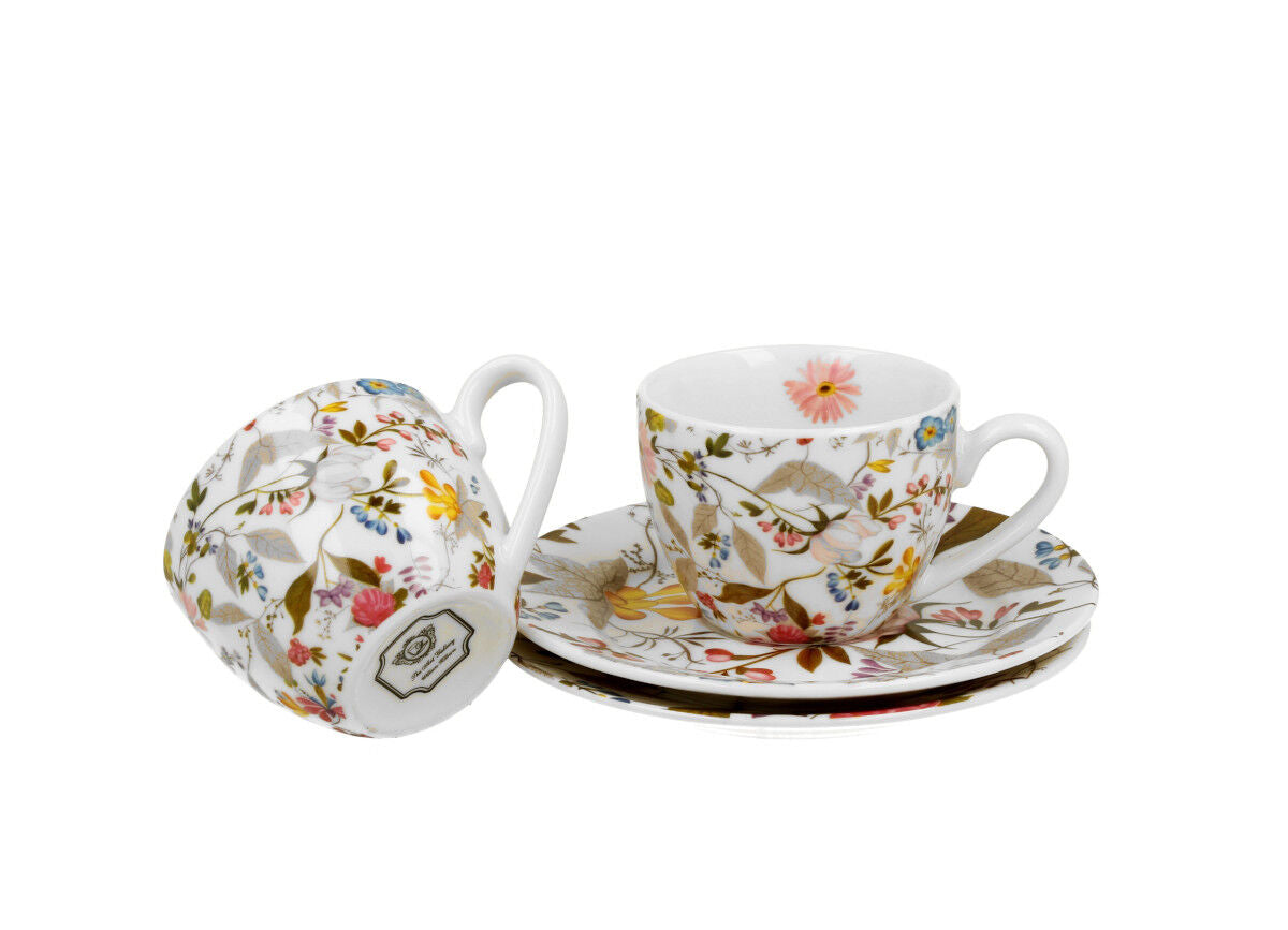 DUO ART GALLERY 2er-Set Espressotassen 90 ml WHITE mit Untertassen, New Bone China Porzellan – Bild 3