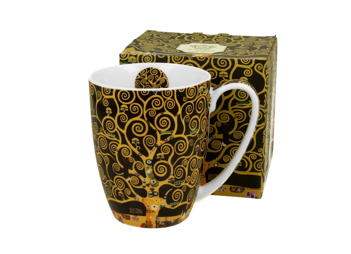 DUO ART GALLERY Klassischer Becher 360 ml TREE OF LIFE New Bone China Porzellan