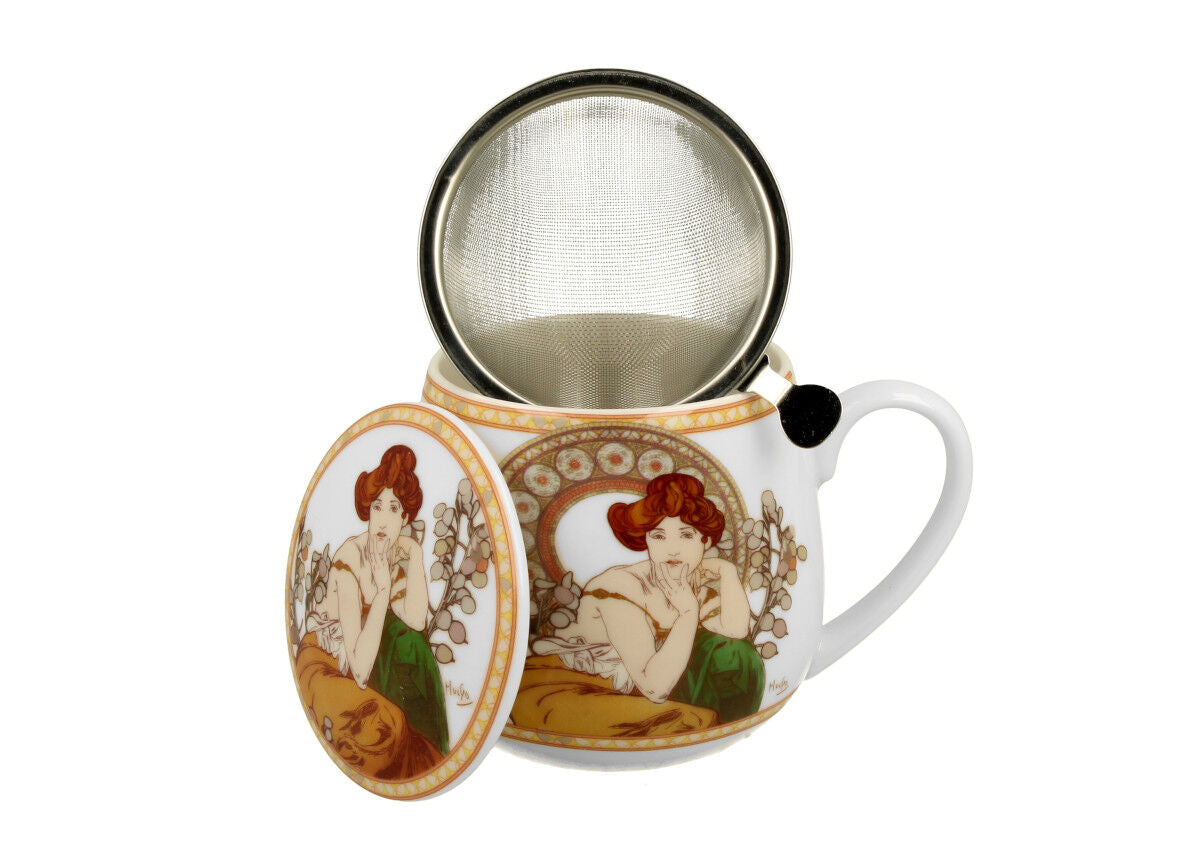 10er SET DUO ART GALLERY Fassbecher 430 ml TOPAZ mit Teesieb, New Bone China Porzellan – Bild 4