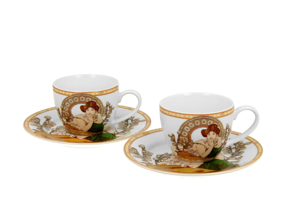DUO ART GALLERY 2er-Set Espressotassen 90 ml TOPAZ mit Untertassen, New Bone China Porzellan – Bild 2