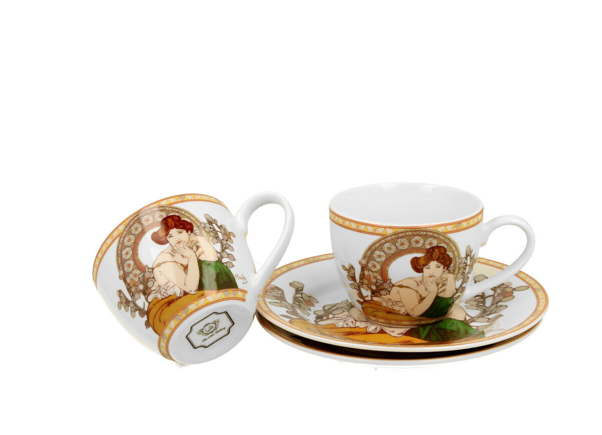 DUO ART GALLERY 2er-Set Espressotassen 90 ml TOPAZ mit Untertassen, New Bone China Porzellan – Bild 3