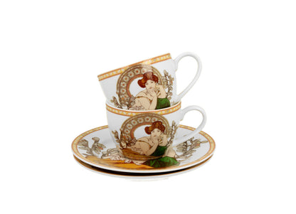 DUO ART GALLERY 2er-Set Espressotassen 90 ml TOPAZ mit Untertassen, New Bone China Porzellan – Bild 4