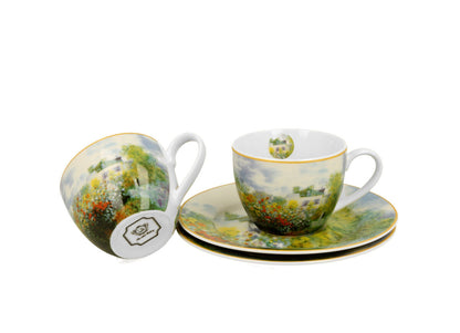 DUO ART GALLERY 2er-Set Espressotassen 90 ml THE GARDEN AT ARGENTEUIL mit Untertassen, New Bone China Porzellan – Bild 3
