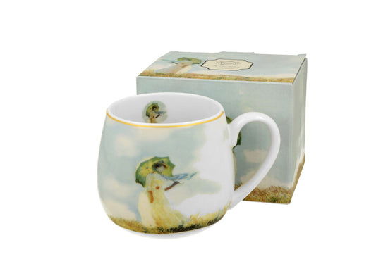 DUO ART GALLERY Fassbecher 430 ml WOMAN WITH PARASOL New Bone China Porzellan