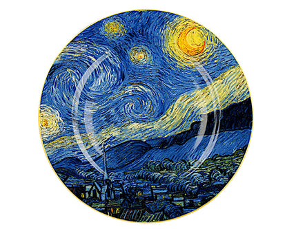 DUO ART GALLERY Dessertteller 2er Set STARRY NIGHT inspired by Van Gogh New Bone China Porzellan – Bild 2