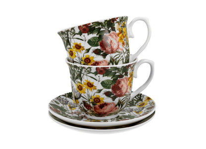 DUO FLORAL 2er-Set Tassen 250 ml SPRING mit Untertassen, New Bone China Porzellan – Bild 3