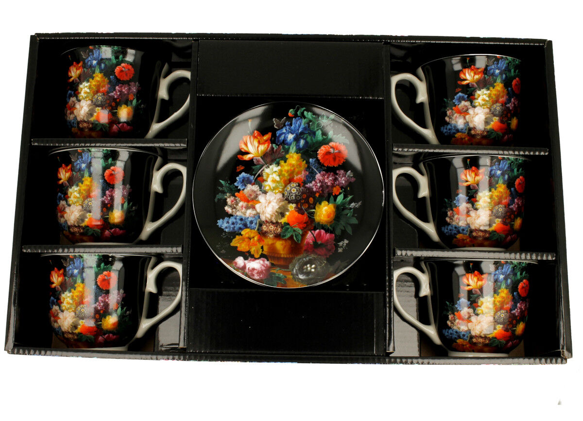 DUO FLORAL 6er-Set Tassen 220 ml BOUQUET mit Untertassen, New Bone China Porzellan – Bild 3