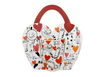 DUO ANIMALS Klassischer Becher 360 ml CAT'S WORLD – HEARTS New Bone China Porzellan – Bild 2