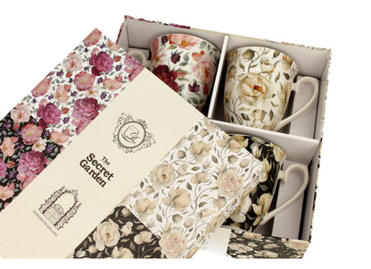 DUO FLORAL 4er-Set königliche Tassen 300 ml FLOWER MIX New Bone China Porzellan – Bild 4