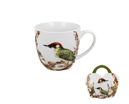10er SET DUO ANIMALS Becher 460 ml PAINTED WOODPECKER in Tragetasche, New Bone China Porzellan – Bild 3