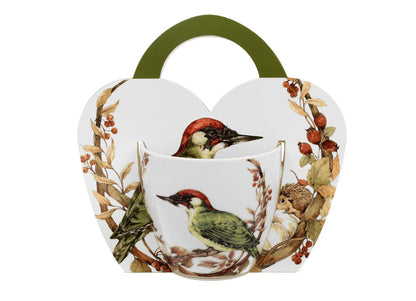 10er SET DUO ANIMALS Becher 460 ml PAINTED WOODPECKER in Tragetasche, New Bone China Porzellan – Bild 4