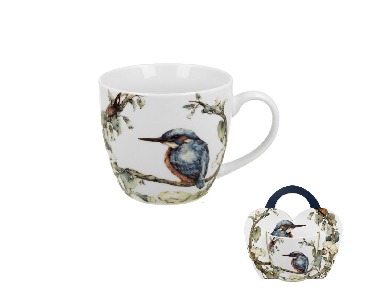 DUO ANIMALS Becher 460 ml PAINTED KINGFISHER in Tragetasche, New Bone China Porzellan – Bild 2