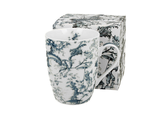 DUO ART GALLERY Klassischer Becher 360 ml ORIENT BLUE New Bone China Porzellan