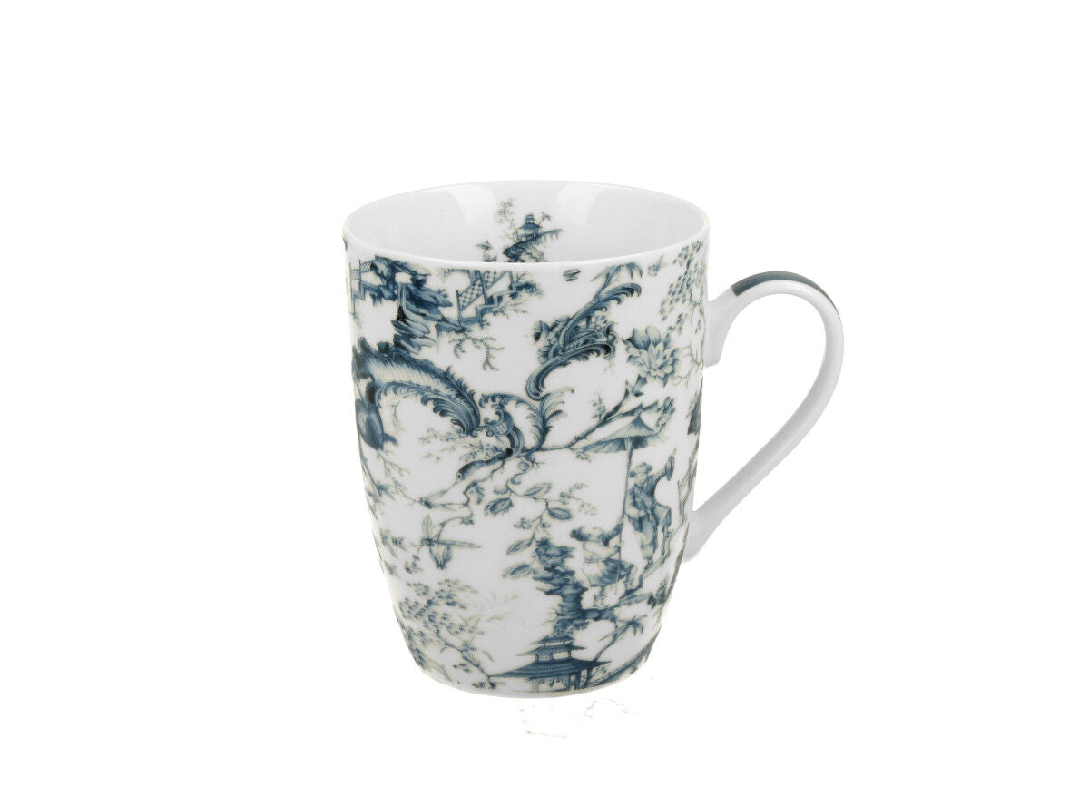 10er SET DUO ART GALLERY Klassischer Becher 360 ml ORIENT BLUE New Bone China Porzellan – Bild 2