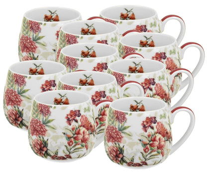 10er SET DUO FLORAL Fassbecher 430 ml LUCIA New Bone China Porzellan