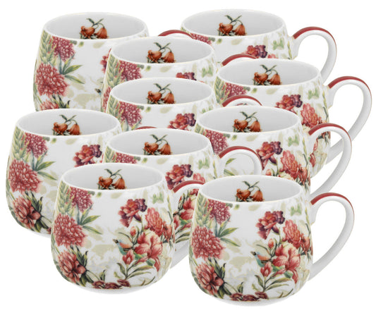10er SET DUO FLORAL Fassbecher 430 ml LUCIA New Bone China Porzellan