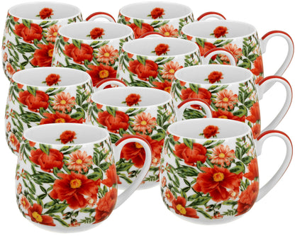 10er SET DUO FLORAL Fassbecher 430 ml FELICITY New Bone China Porzellan