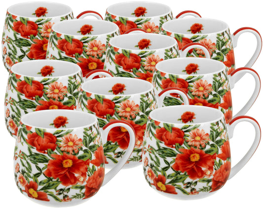 10er SET DUO FLORAL Fassbecher 430 ml FELICITY New Bone China Porzellan