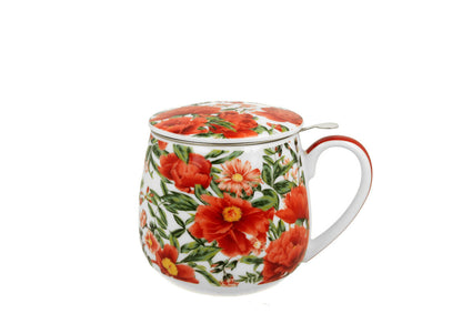 DUO FLORAL Fassbecher 430 ml FELICITY mit Teesieb, New Bone China Porzellan – Bild 2