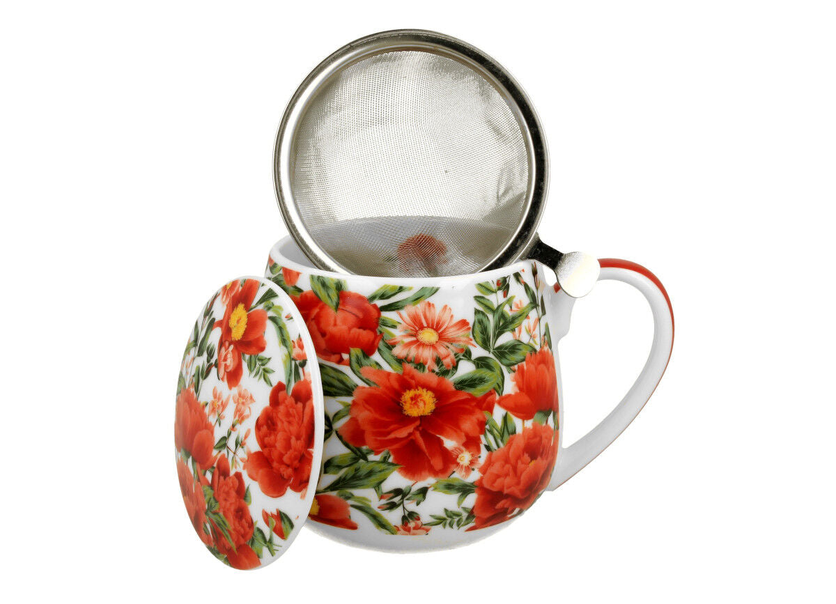 DUO FLORAL Fassbecher 430 ml FELICITY mit Teesieb, New Bone China Porzellan – Bild 3
