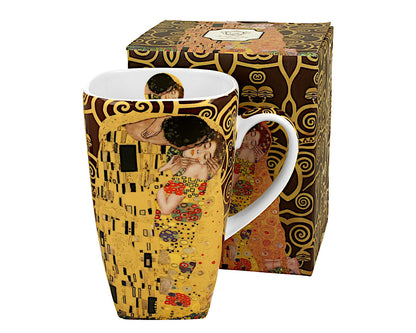 DUO ART GALLERY Klassischer Becher 630 ml THE KISS BROWN New Bone China Porzellan – Bild 2