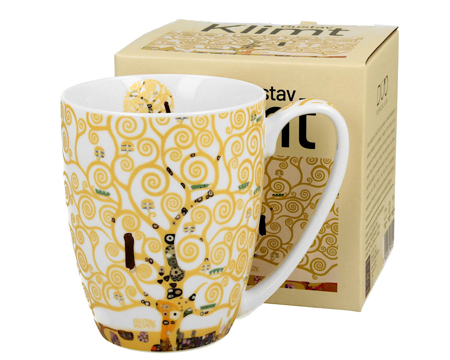 DUO ART GALLERY Klassischer Becher 360 ml TREE OF LIFE Ecru inspired by Gustav Klimt New Bone China Porzellan – Bild 2
