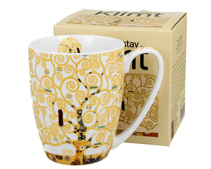 DUO ART GALLERY Klassischer Becher 360 ml TREE OF LIFE Ecru inspired by Gustav Klimt New Bone China Porzellan – Bild 2