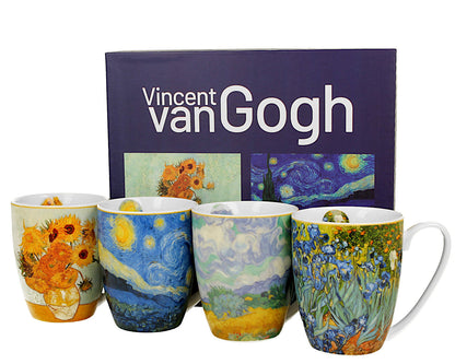 DUO ART GALLERY 4er-Set klassische Becher 360 ml inspired by VAN GOGH aus New Bone China Porzellan – Bild 2