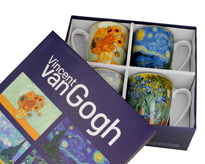 DUO ART GALLERY 4er-Set klassische Becher 360 ml inspired by VAN GOGH aus New Bone China Porzellan – Bild 3