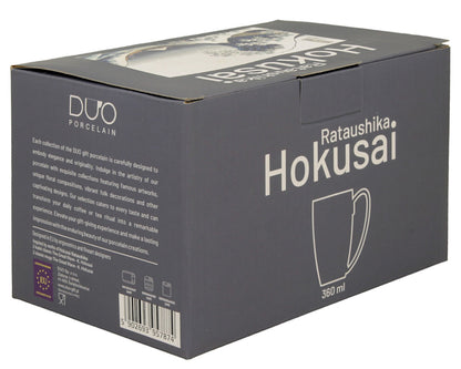 DUO ART GALLERY 2er-Set klassische Becher 360 ml THE GREAT WAVE inspired by HOKUSAI, New Bone China Porzellan – Bild 5