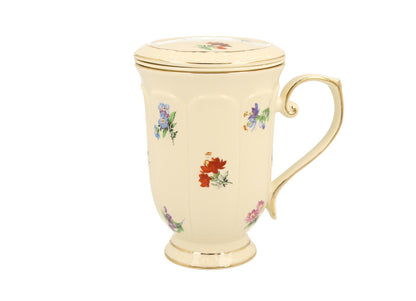 DUO ECRU Becher 450 ml ENGLAND mit Teesieb, New Bone China Porzellan – Bild 2