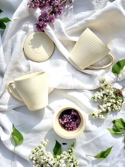 DUO ECRU Becher 430 ml ICE CREAM mit Teesieb, New Bone China Porzellan – Bild 6