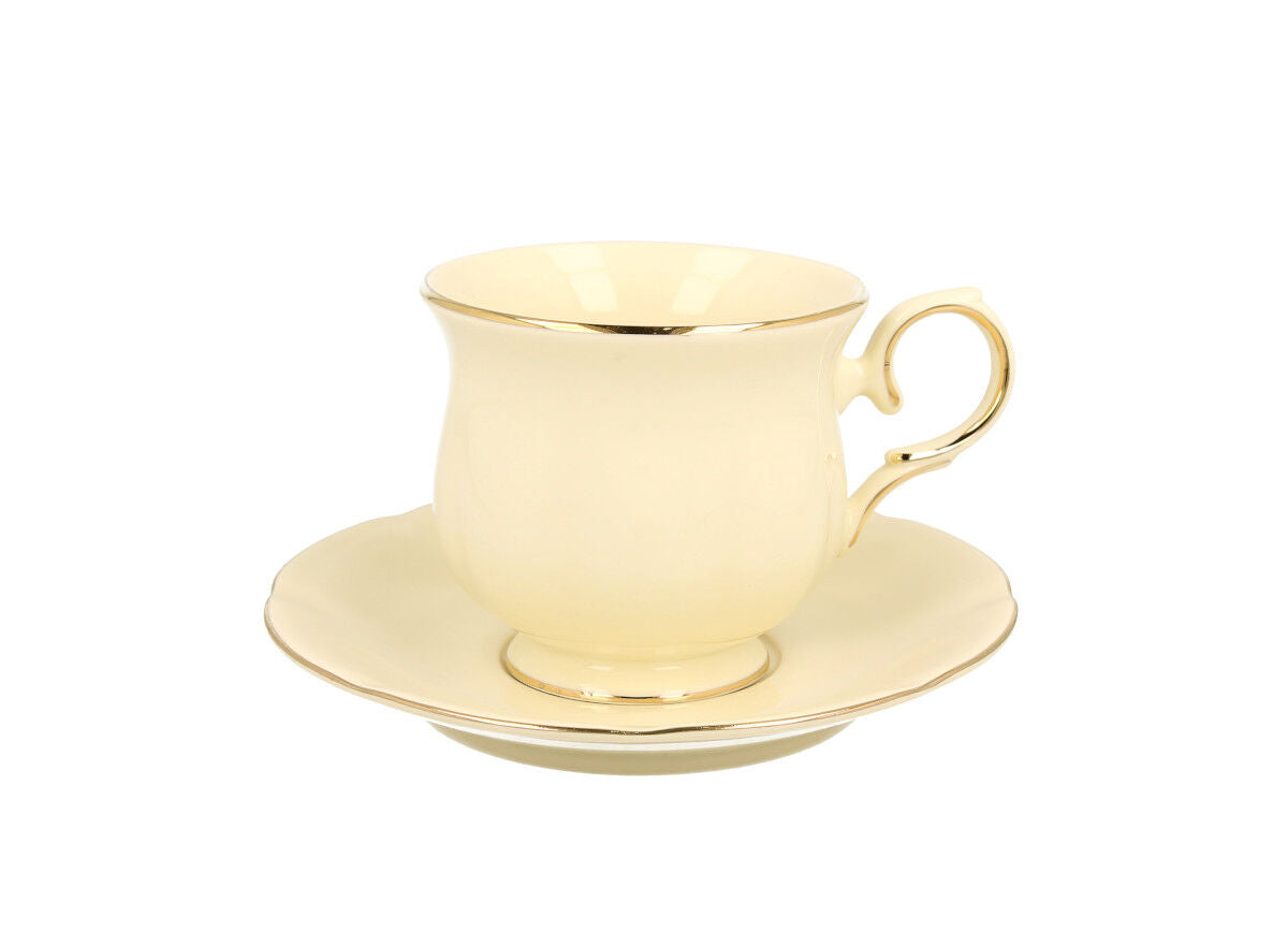 DUO ECRU Tasse 260 ml CLARK mit Untertasse, New Bone China Porzellan – Bild 2