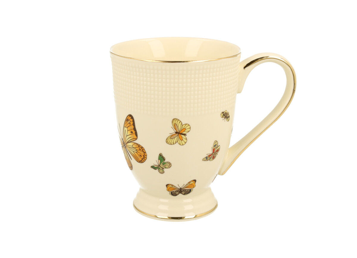 DUO ECRU Becher 400 ml BUTTERFLIES New Bone China Porzellan – Bild 2