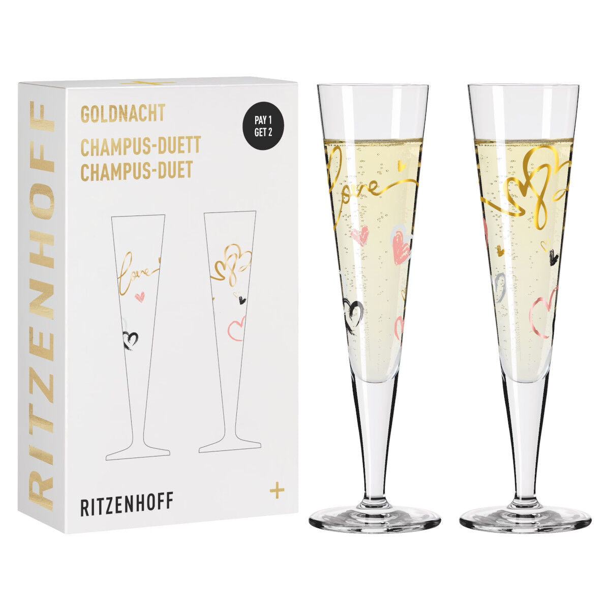 Ritzenhoff 6031004 Champagnerglas-Set F23 GOLDNACHT Carolin Oliveira 2023
