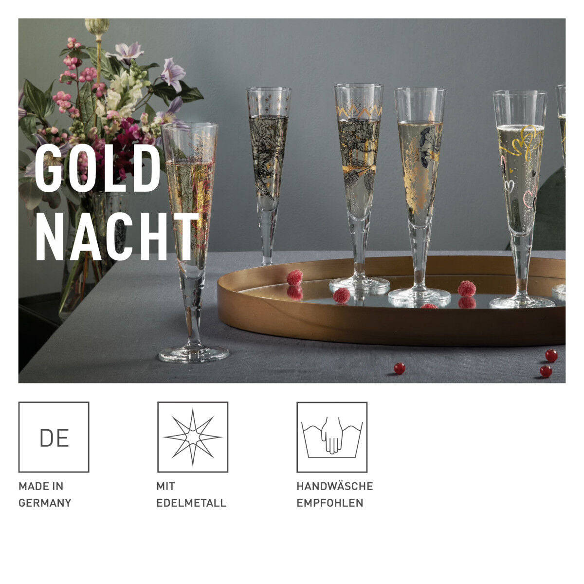 Ritzenhoff 6031008 Champagnerglas-Set H24 GOLDNACHT Sonja Eikler 2024