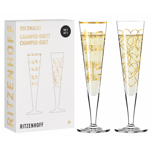 Ritzenhoff 6031006 Champagnerglas-Set H23 GOLDNACHT Nathalie Jean, Rurik Mahlberg 2023