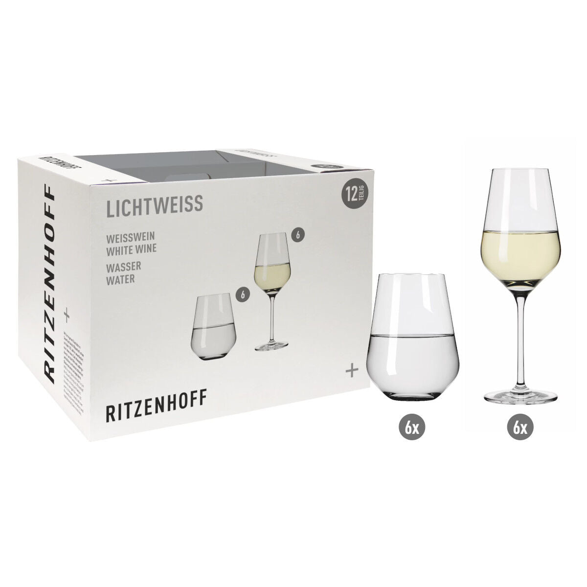 Ritzenhoff 6111012 Aurelie Weßwein- und Wasserglas-Set #2 LICHTWEISS Nadine Niggemeier 2022 in Geschenkbox