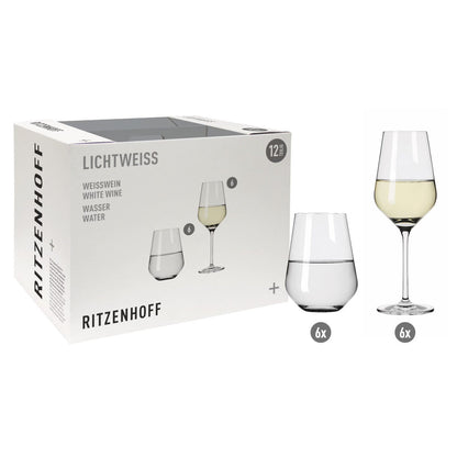 Ritzenhoff 6111012 Aurelie Weßwein- und Wasserglas-Set #2 LICHTWEISS Nadine Niggemeier 2022 in Geschenkbox