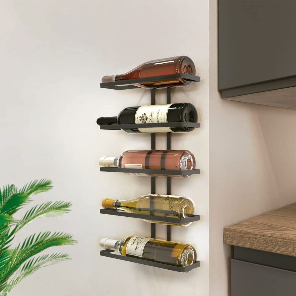 METALTEX 382925000 Wine-Wall 5 LAVA Weinregal für 5 Flaschen, TouchTherm