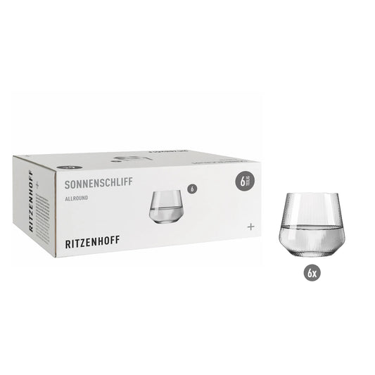 Ritzenhoff Sonnenschliff ALLROUNDGLAS-SET H24 RDT 2024 / Wassergläser 6er Set / Whiskygläser