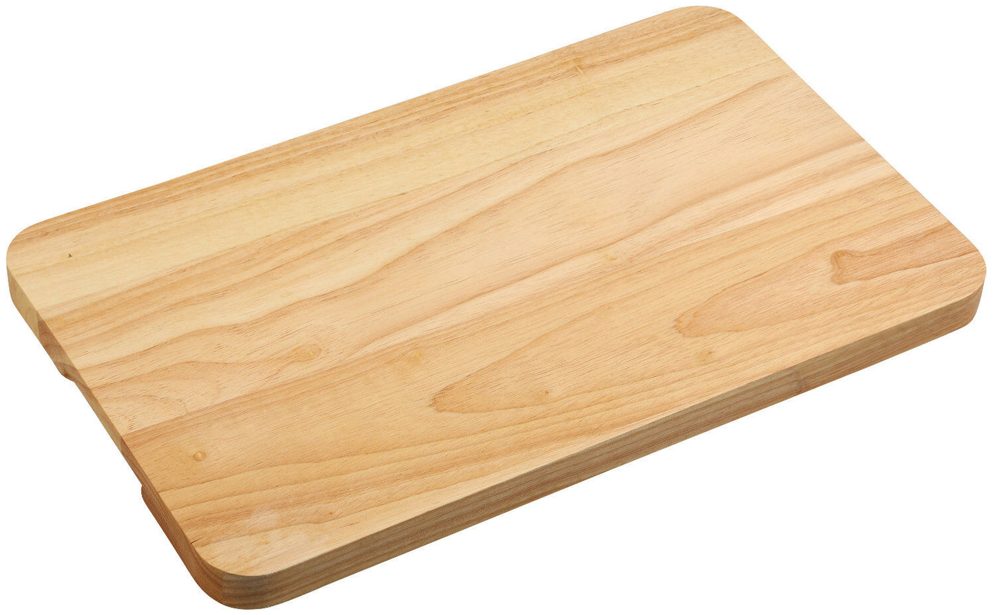 KESPER 64690 Schneidebrett, Rubberwood (Gummibaumholz), FSC, 45 x 27 x 2,5 cm, mit Griff